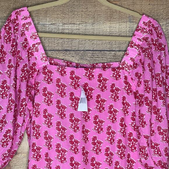 Ro's Garden Hamilton Mini Dress Delfina Pink Red Floral Size Large NWT - Picture 3 of 12